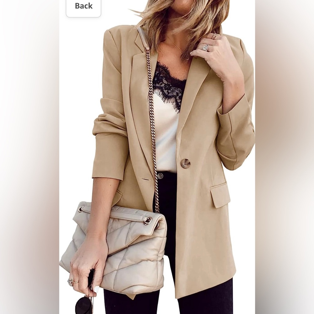 Ivay Womens Casual Blazers Lightweight Long Sleeve Work Office Blazer Jacket